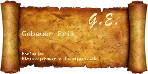 Gebauer Erik névjegykártya